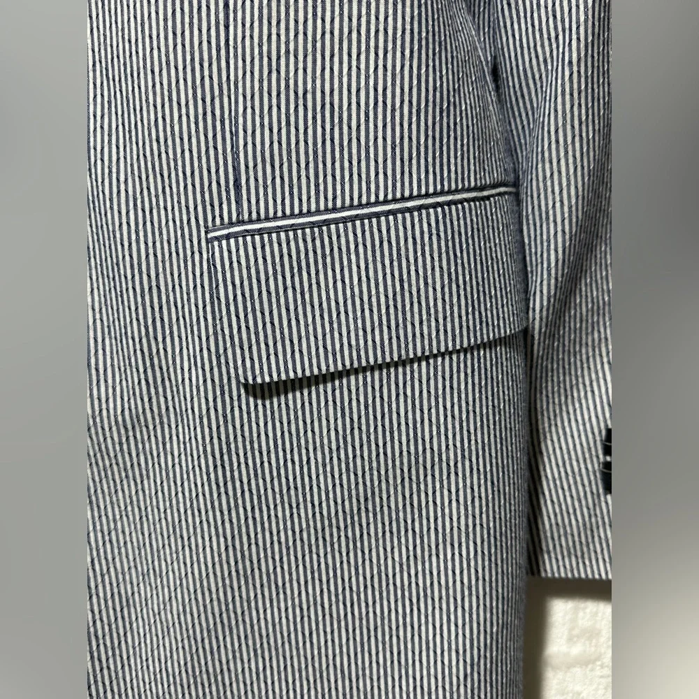 Linea Uomo navy/white striped 100% cotton men’s blazer size 52L new with tags